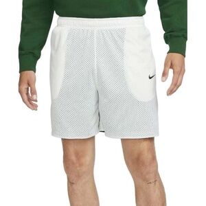 Nike Sz M Authentic Mens Practice Reversible Mesh Shorts White Green Pockets